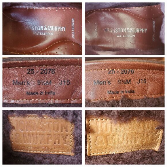 Johnston & Murphy Boots Mens 9.5 M Brown Leather Shearling Lined Buckle main image 16